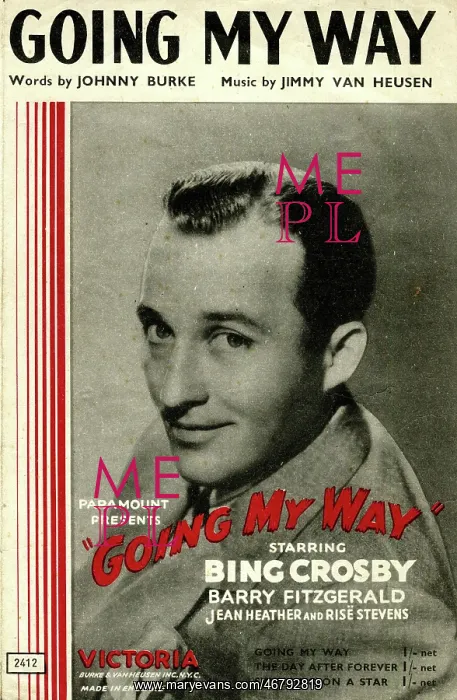 : Music cover, Going My Way, Bing Crosby : Music cover, Going My Way, Bing Crosby