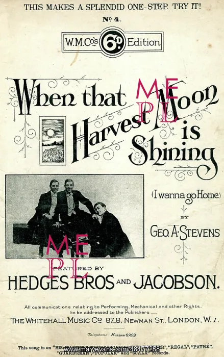 : Music cover, When that Harvest Moon is Shining : Music cover, When that Harvest Moon is Shining