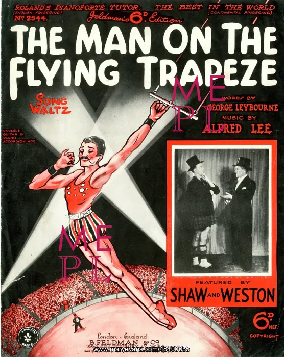 : Music cover, The Man on the Flying Trapeze : Music cover, The Man on the Flying Trapeze