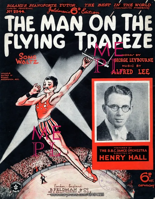 : Music cover, The Man on the Flying Trapeze : Music cover, The Man on the Flying Trapeze