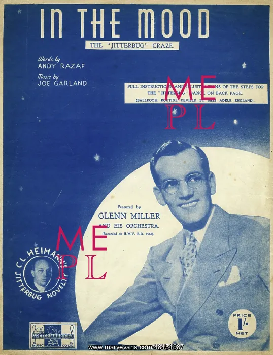 : Music cover, In the Mood, Glenn Miller : Music cover, In the Mood, Glenn Miller