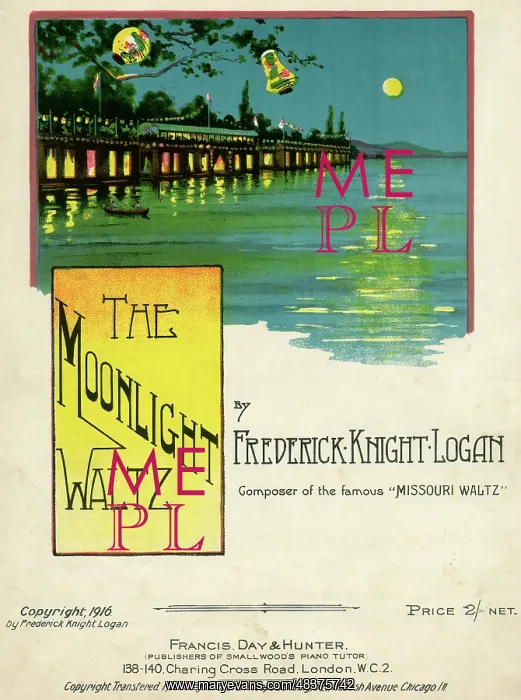 : Music cover, The Moonlight Waltz : Music cover, The Moonlight Waltz
