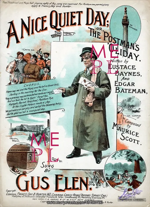 : Music cover, A Nice Quiet Day or The Postman's oliday : Music cover, A Nice Quiet Day or The Postman's oliday