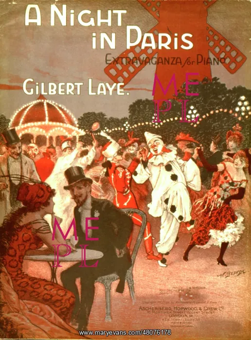 : Music cover, A Night in Paris : Music cover, A Night in Paris