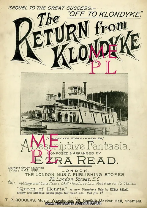 : Music cover, The Return from Klondyke : Music cover, The Return from Klondyke