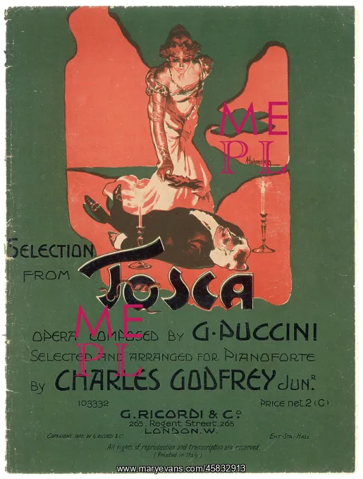  : Music cover, Tosca, opera by Puccini