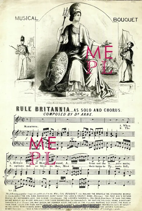 : Music sheet, Rule Britannia, as solo and chorus : Music sheet, Rule Britannia, as solo and chorus