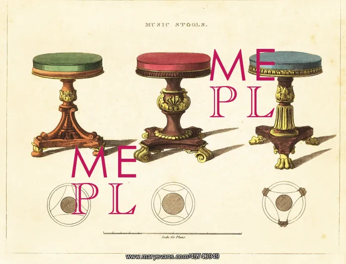 : Music stools, Regency style : Music stools, Regency style