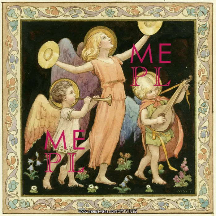 : Musical angels Christmas card : Musical angels Christmas card