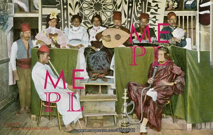 : Musical group in an Arabic cafe in Egypt : Musical group in an Arabic cafe in Egypt
