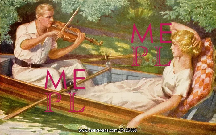 : Musical lovers in a boat : Musical lovers in a boat