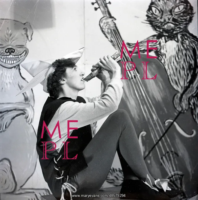 : Musician in costume at an Arts Ball : Musician in costume at an Arts Ball