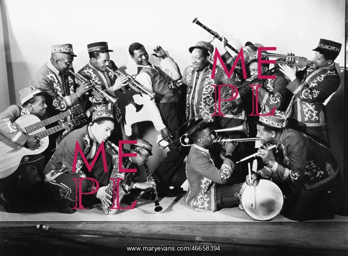 : Musician group playing their instruments : Musician group playing their instruments