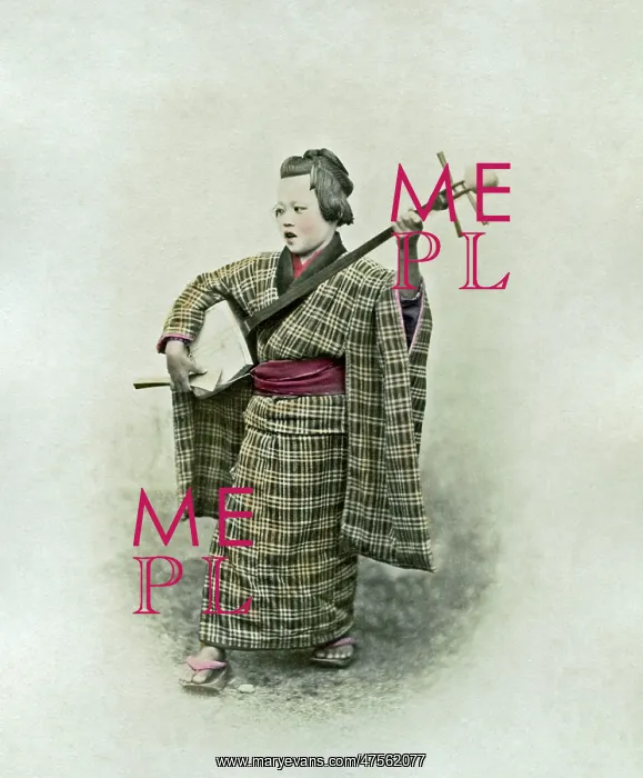  : Musician and samisen, Japan