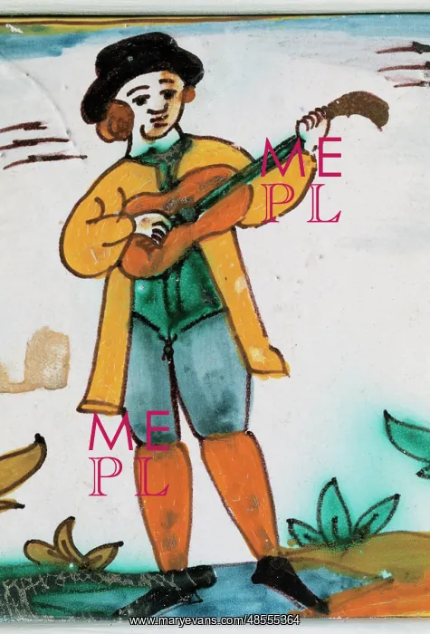 : Musician. Tile. 18th century. Ceramic : Musician. Tile. 18th century. Ceramic