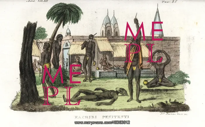 : Muslim fakir penitents performing prayers and mortification : Muslim fakir penitents performing prayers and mortification