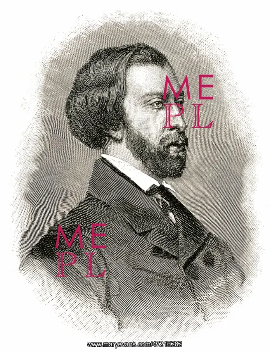  : DE MUSSET. LOUIS-CHARLES-ALFRED DE MUSSET (1810 - 1857), French poet. and playwright