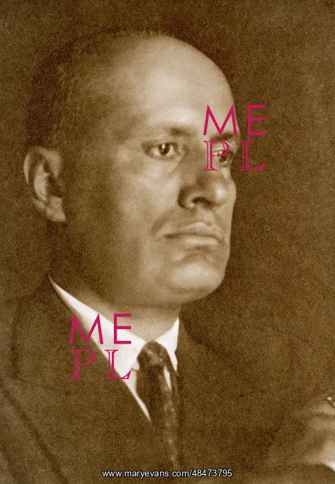 : MUSSOLINI. BENITO MUSSOLINI (1883 - 1945), Official portrait of the Italian dictator : MUSSOLINI. BENITO MUSSOLINI (1883 - 1945), Official portrait of the Italian dictator