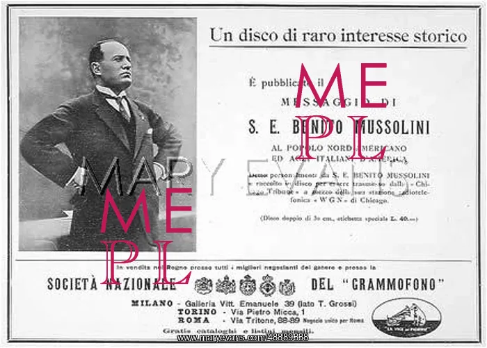 : MUSSOLINI ON DISC 1926 : MUSSOLINI ON DISC 1926