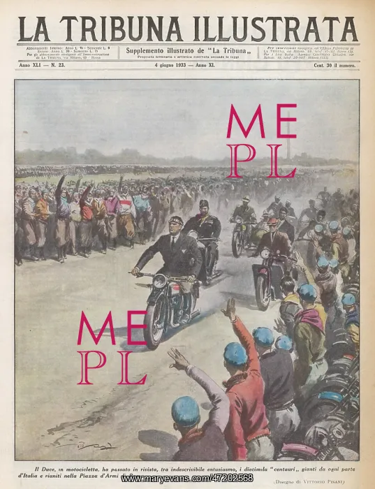 : MUSSOLINI ON MOTORBIKE : MUSSOLINI ON MOTORBIKE