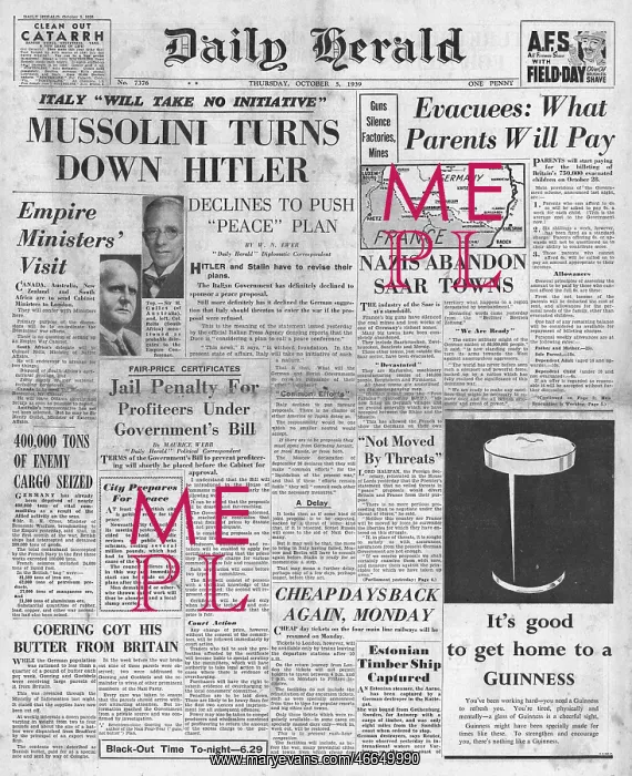 : Mussolini refuses to sponsor Nazi-Soviet proposals : Mussolini refuses to sponsor Nazi-Soviet proposals