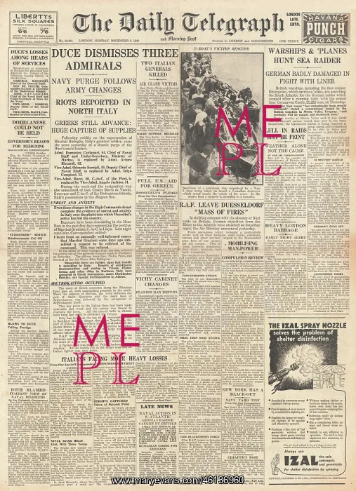 : Mussolini sacks three Admirals : Mussolini sacks three Admirals