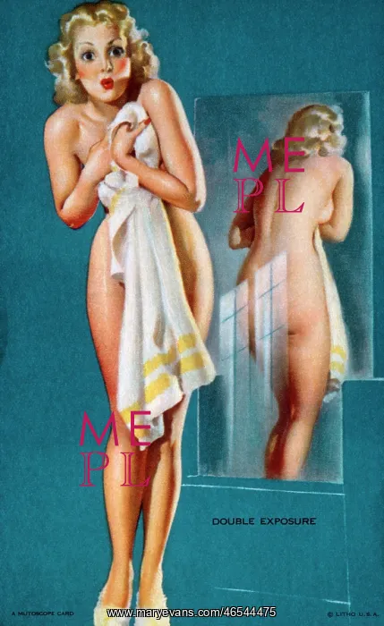 : Mutoscope Card, Double Exposure, 1940s : Mutoscope Card, Double Exposure, 1940s