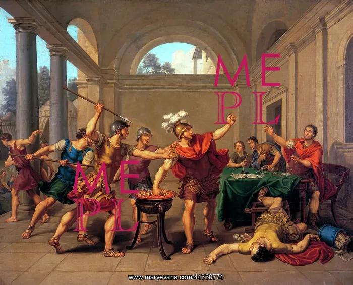 : Muzio Scevola punishes himself for : Muzio Scevola punishes himself for