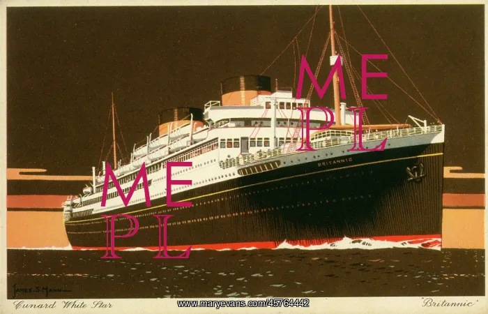: MV Britannic - Cunard White Star transatlantic ocean liner : MV Britannic - Cunard White Star transatlantic ocean liner