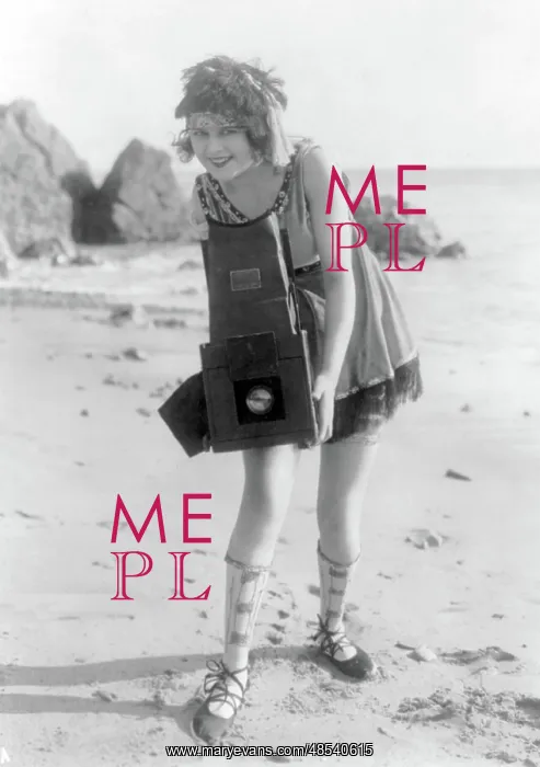 : Myrtle Lind Poses with Graflex Camera, 1919 : Myrtle Lind Poses with Graflex Camera, 1919