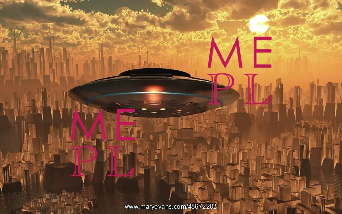 : A mysterious UFO flying over a modern city
