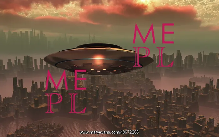 : A mysterious UFO flying over a modern city : A mysterious UFO flying over a modern city
