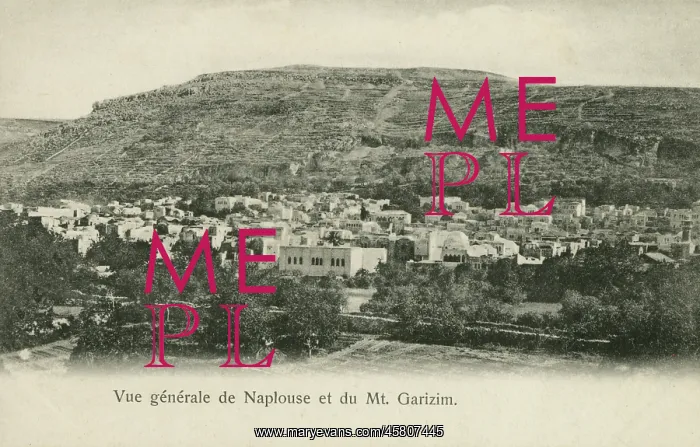: Nablus (Naplouse) with Mount Gerizim, Palestine : Nablus (Naplouse) with Mount Gerizim, Palestine