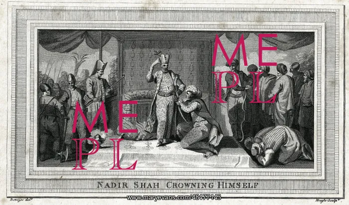 : Nadir (Nader) Shah of Iran crowning himself : Nadir (Nader) Shah of Iran crowning himself