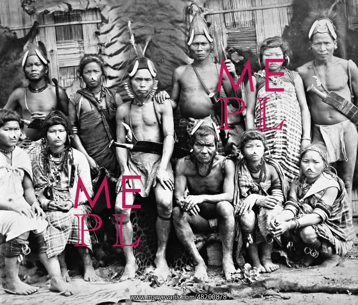 : Naga warriors in Assam, 1903 : Naga warriors in Assam, 1903