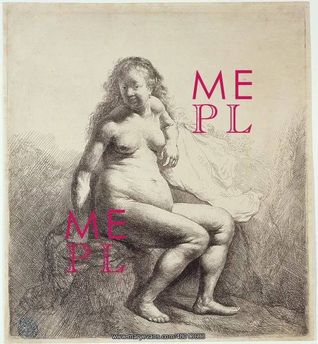 : Naked woman seated on a mound : Naked woman seated on a mound