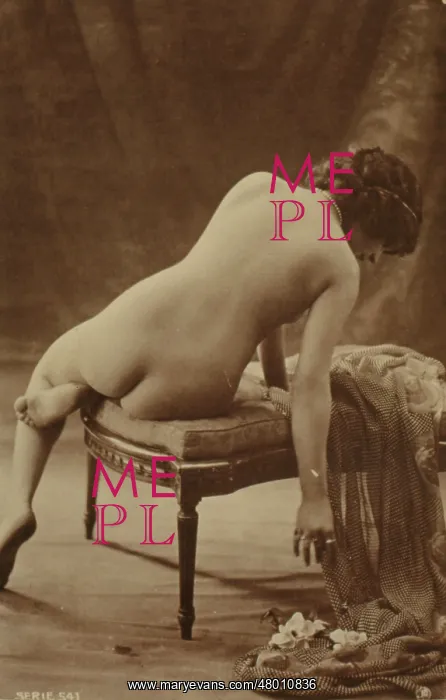 : Naked woman on a stool : Naked woman on a stool