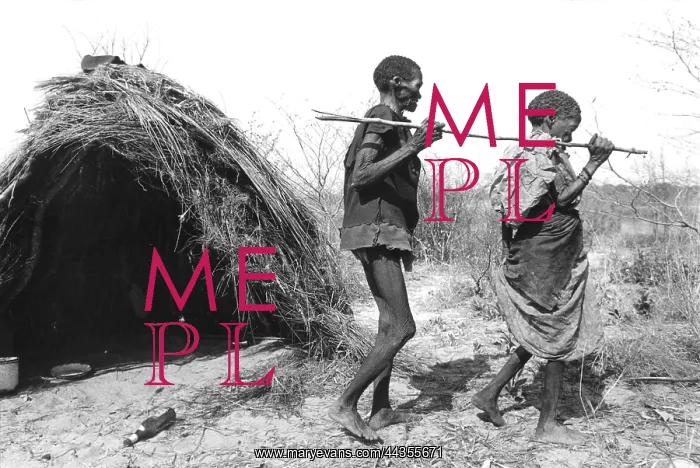 : Namibia, Kavango, Bushman Land, 1997: An elderly, blind : Namibia, Kavango, Bushman Land, 1997: An elderly, blind