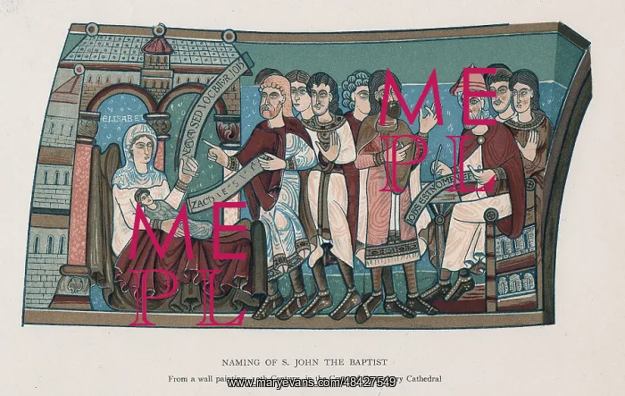 : Naming of Saint John the Baptist. Lithograph after : Naming of Saint John the Baptist. Lithograph after