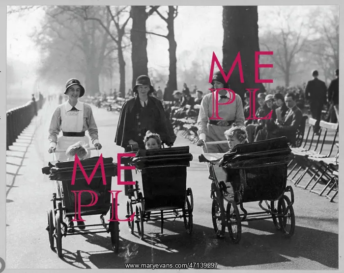 : Nannies with children in prams : Nannies with children in prams