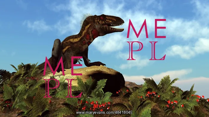 : Nanotyrannus dinosaur resting on a rock : Nanotyrannus dinosaur resting on a rock