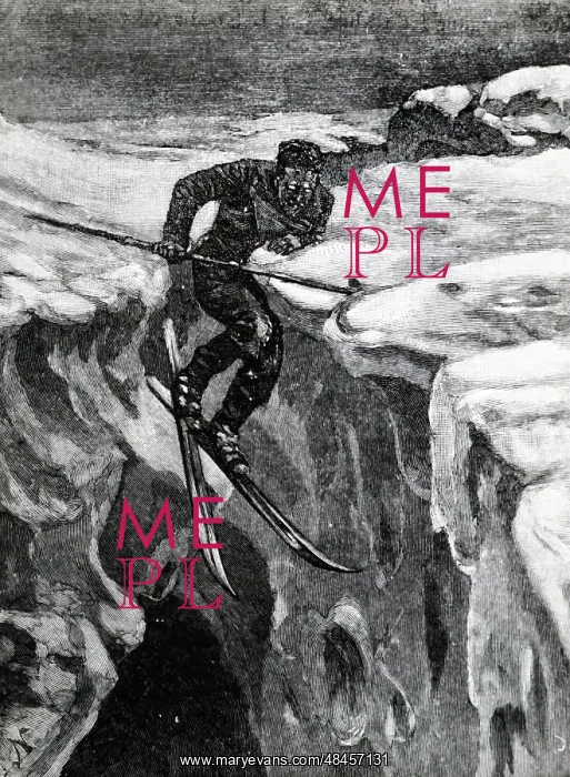 : Nansen in difficulties in a crevasse while crossing : Nansen in difficulties in a crevasse while crossing