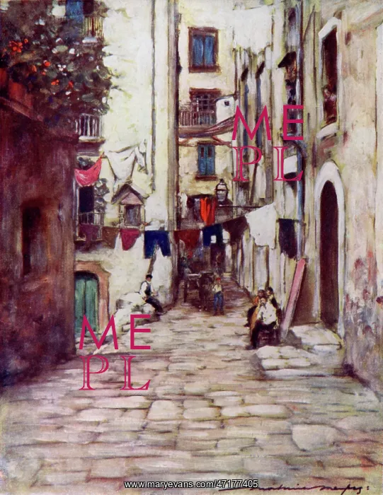 : Naples - Side Street - 20th century : Naples - Side Street - 20th century