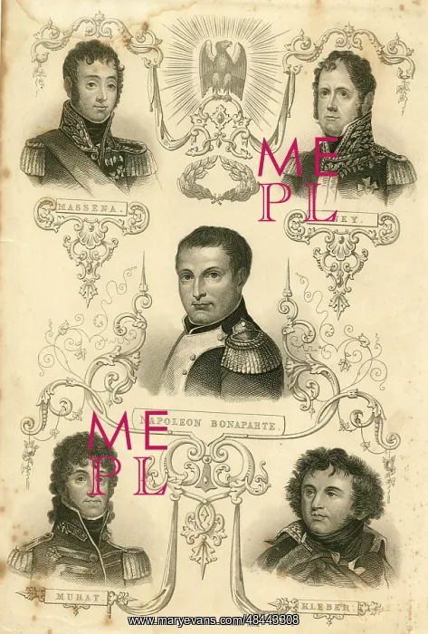 : Napoleon Bonaparte and four of his Generals : Napoleon Bonaparte and four of his Generals