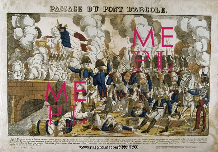 : Napoleon Bonaprte leading his troops across the : Napoleon Bonaprte leading his troops across the