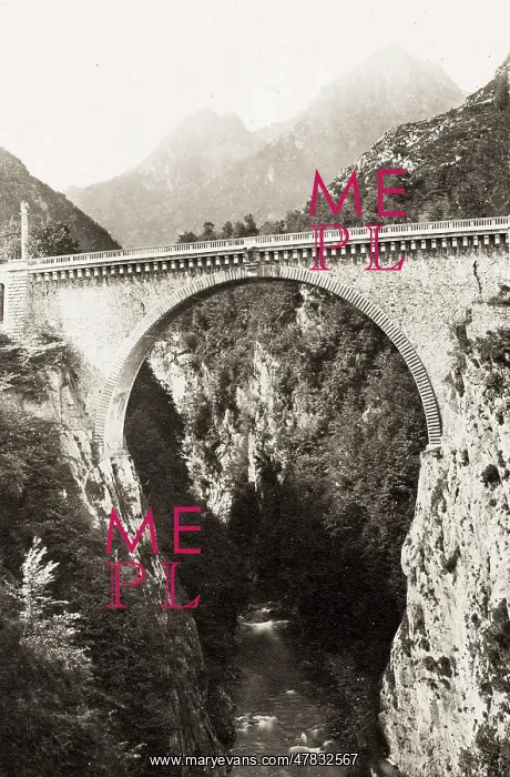 : The Napoleon bridge, Luz Saint Sauveur, Hautes Pyrenees : The Napoleon bridge, Luz Saint Sauveur, Hautes Pyrenees