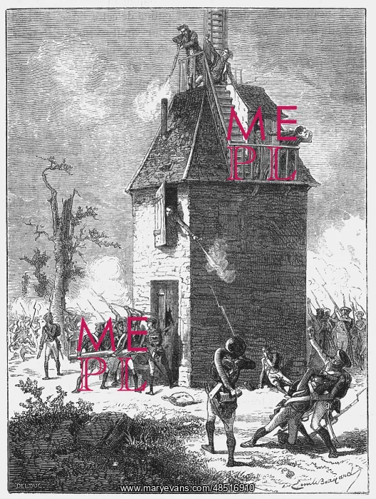 : Napoleon's soldiers defending a telegraph post : Napoleon's soldiers defending a telegraph post