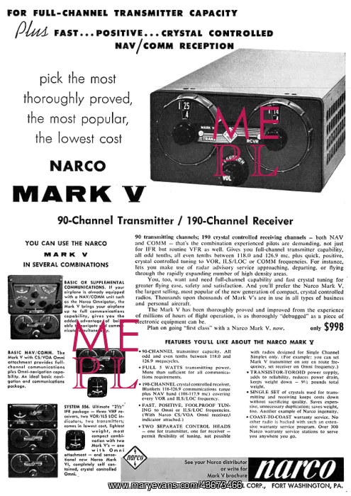 : Narco Avionics - Narco Mark V Nav / Com : Narco Avionics - Narco Mark V Nav / Com