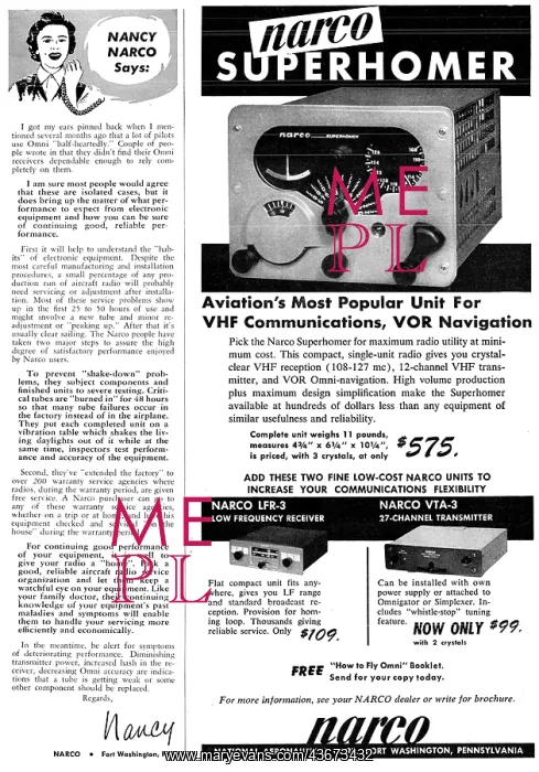 : Narco Avionics - Narco Superhomer VOR : Narco Avionics - Narco Superhomer VOR