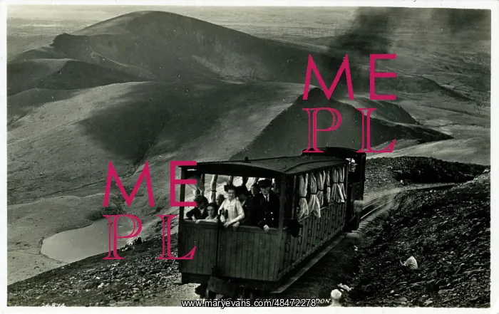 : Narrow Gauge Mountain Railway Train, Snowdon (near Summit) : Narrow Gauge Mountain Railway Train, Snowdon (near Summit)